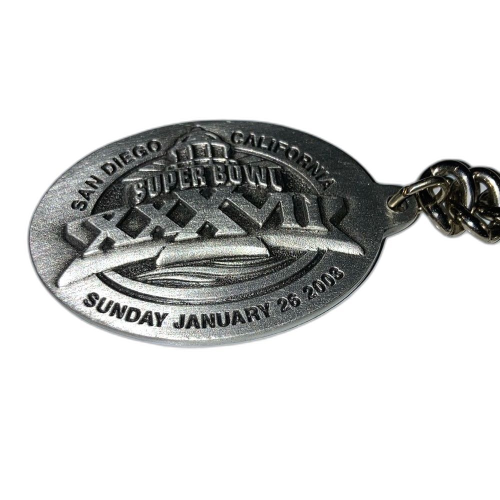 NFL Football Super Bowl XXXVII Silver Metal Key Chain NEW
